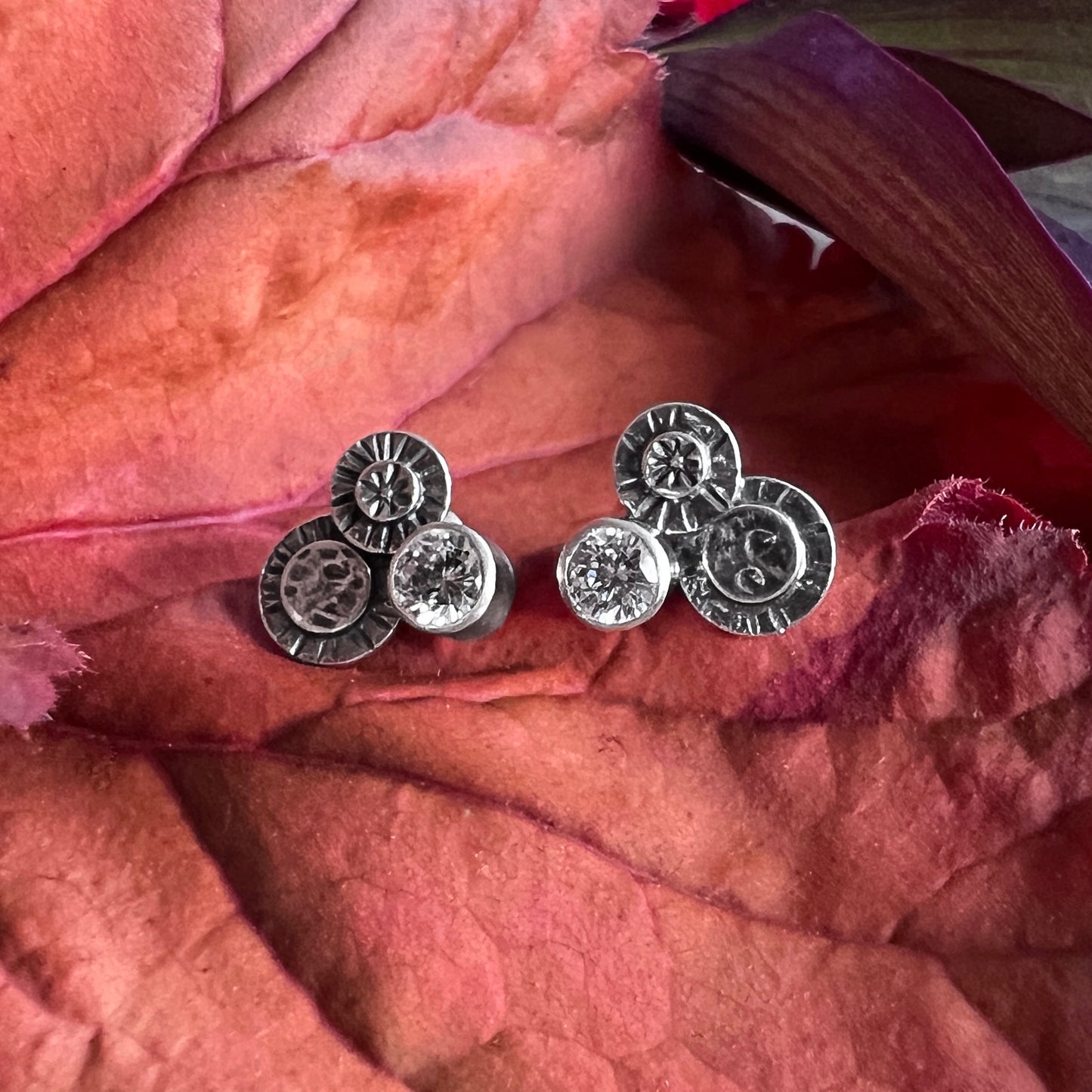 Cubic Zirconia and Sterling Silver Earrings