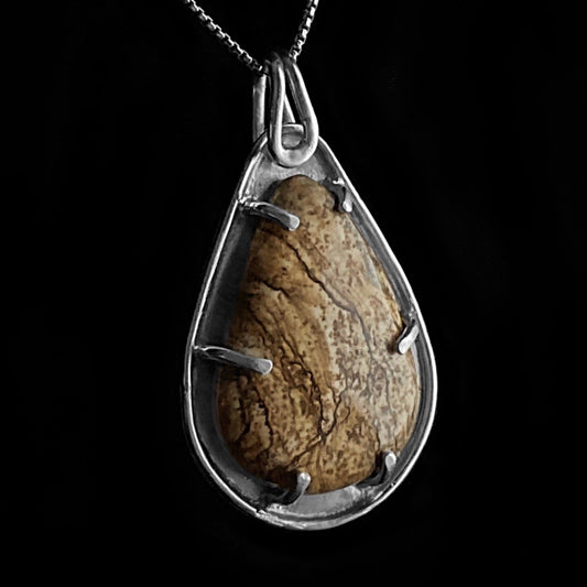 Savin - Picture Jasper & Sterling Silver Necklace