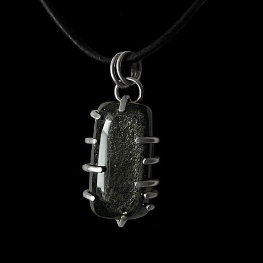 Silver Sheen Obsidian Sterling Silver Necklace
