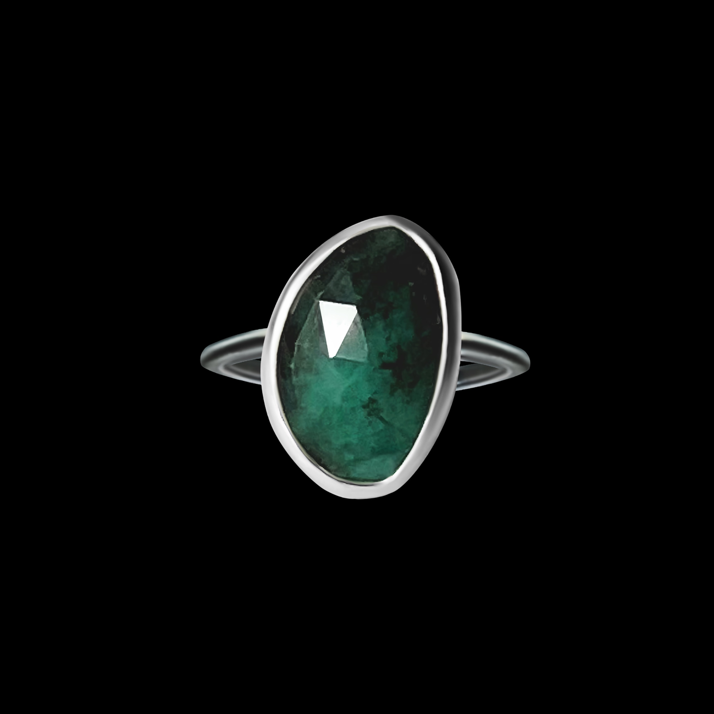 "Clover" Emerald & Sterling Silver Ring