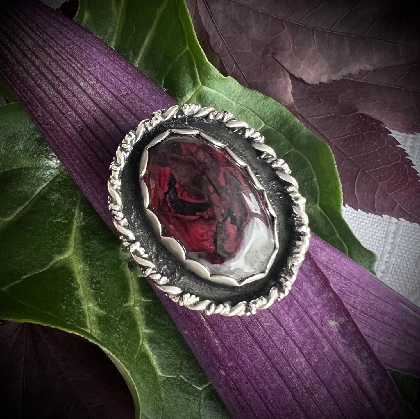 "Cassidy" Jasper and Sterling Silver Ring