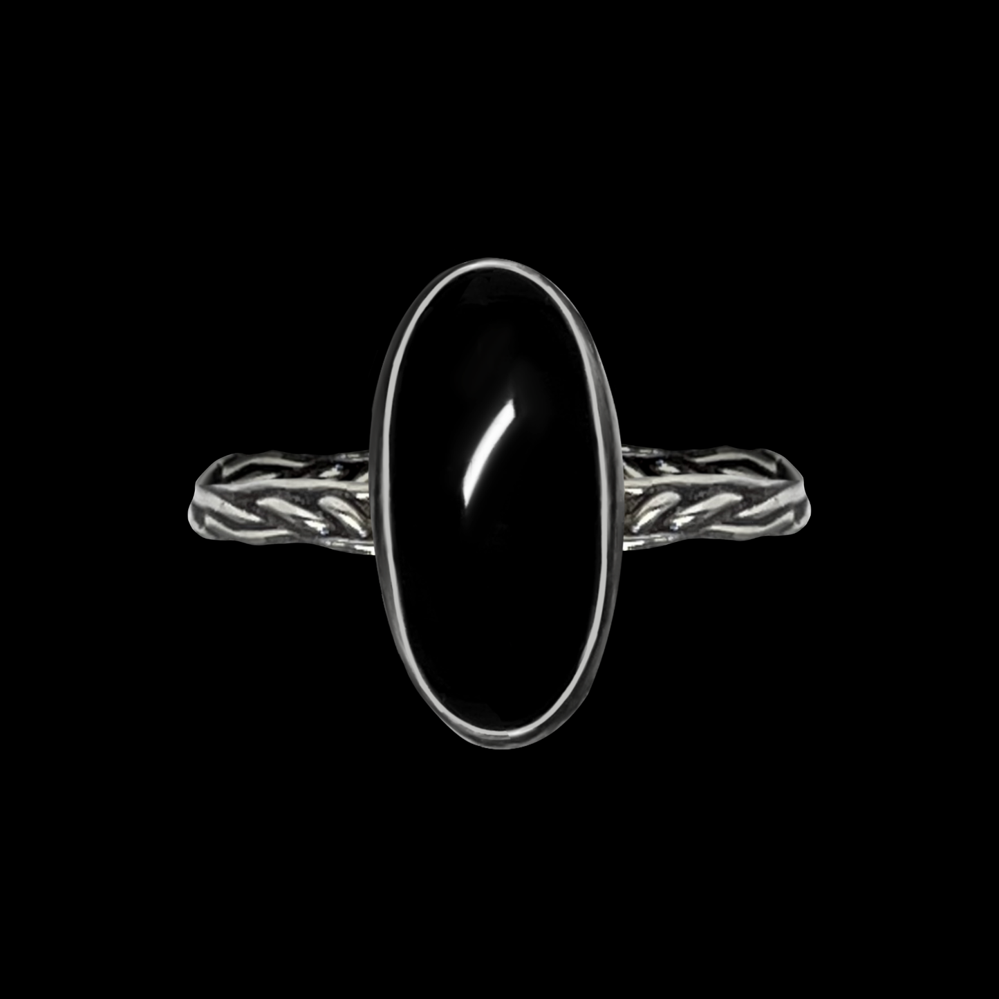 "Nisha" Handmade Onyx and Sterling Silver Ring