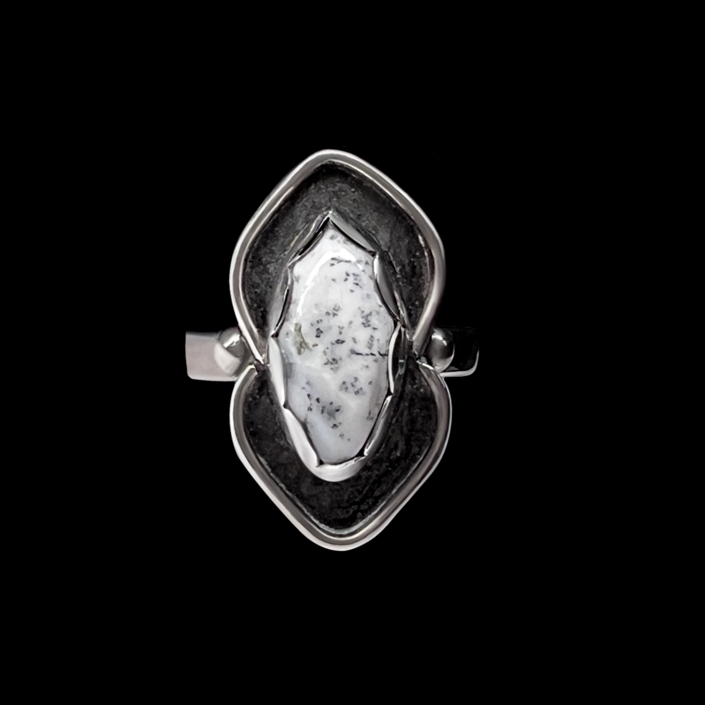 "Choose" - Dendritic Agate and Sterling Silver Ring