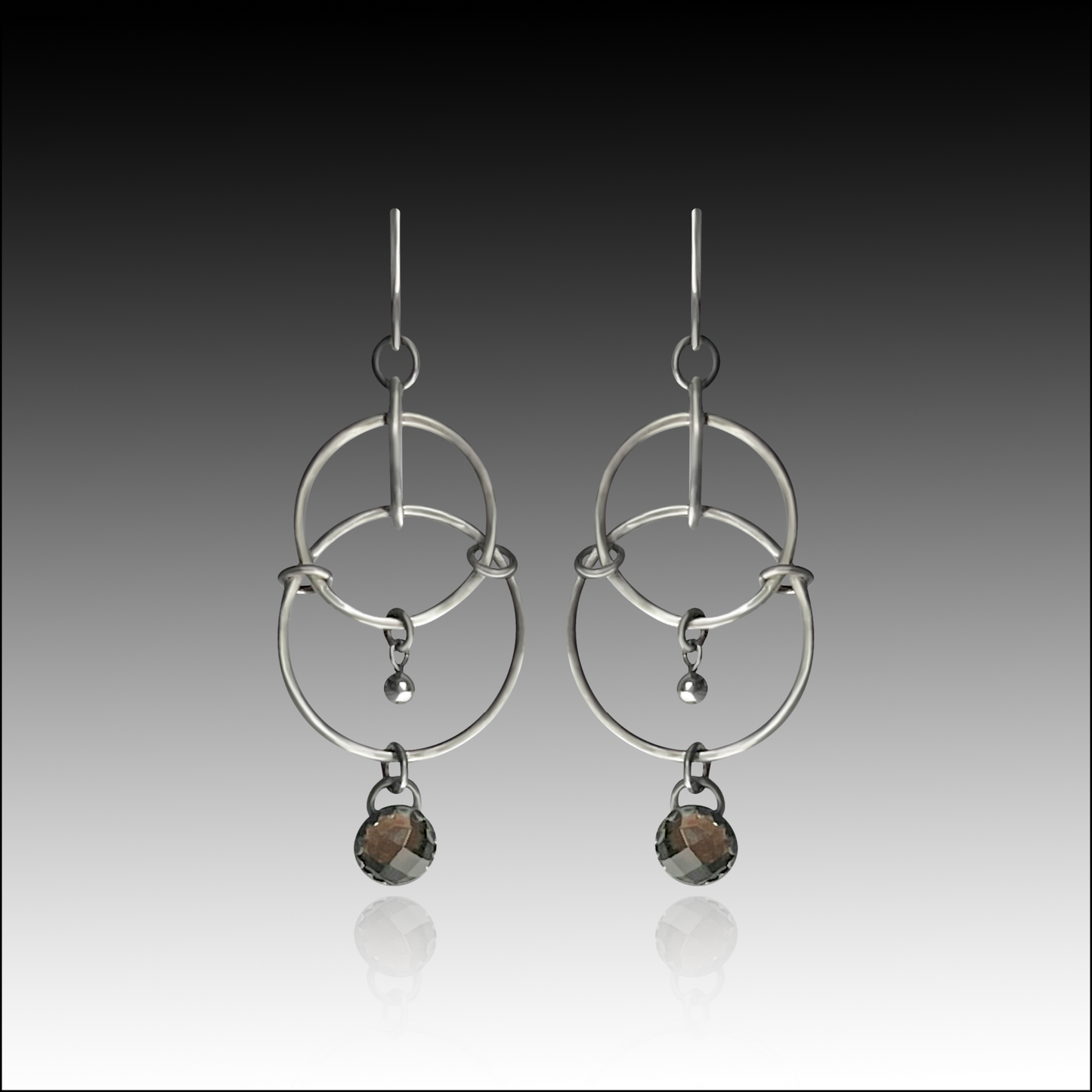 Smoky Topaz and Sterling Silver Earrings