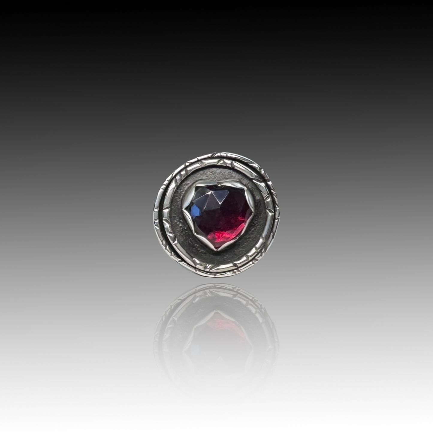 "Pamela" Garnet and Sterling Silver Ring