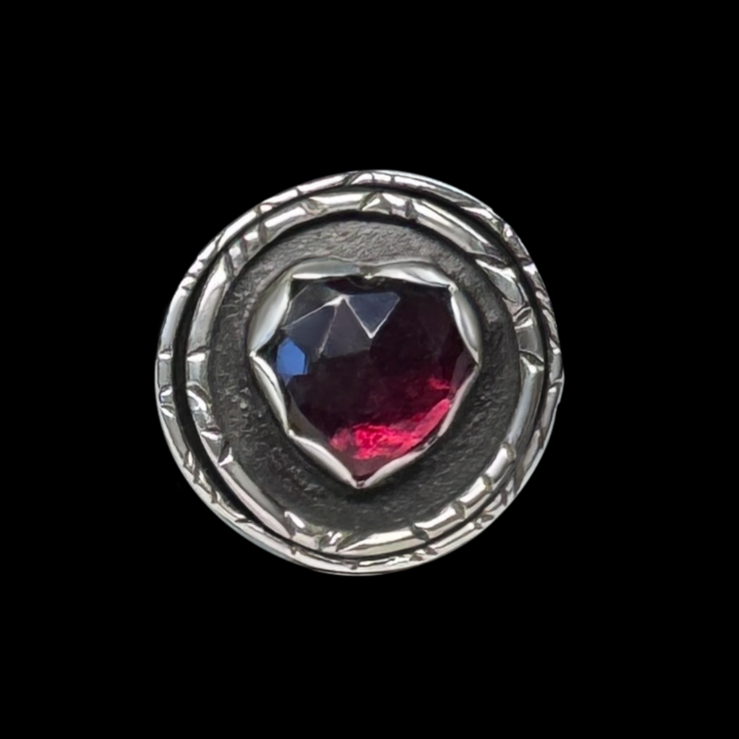 "Pamela" Garnet and Sterling Silver Ring