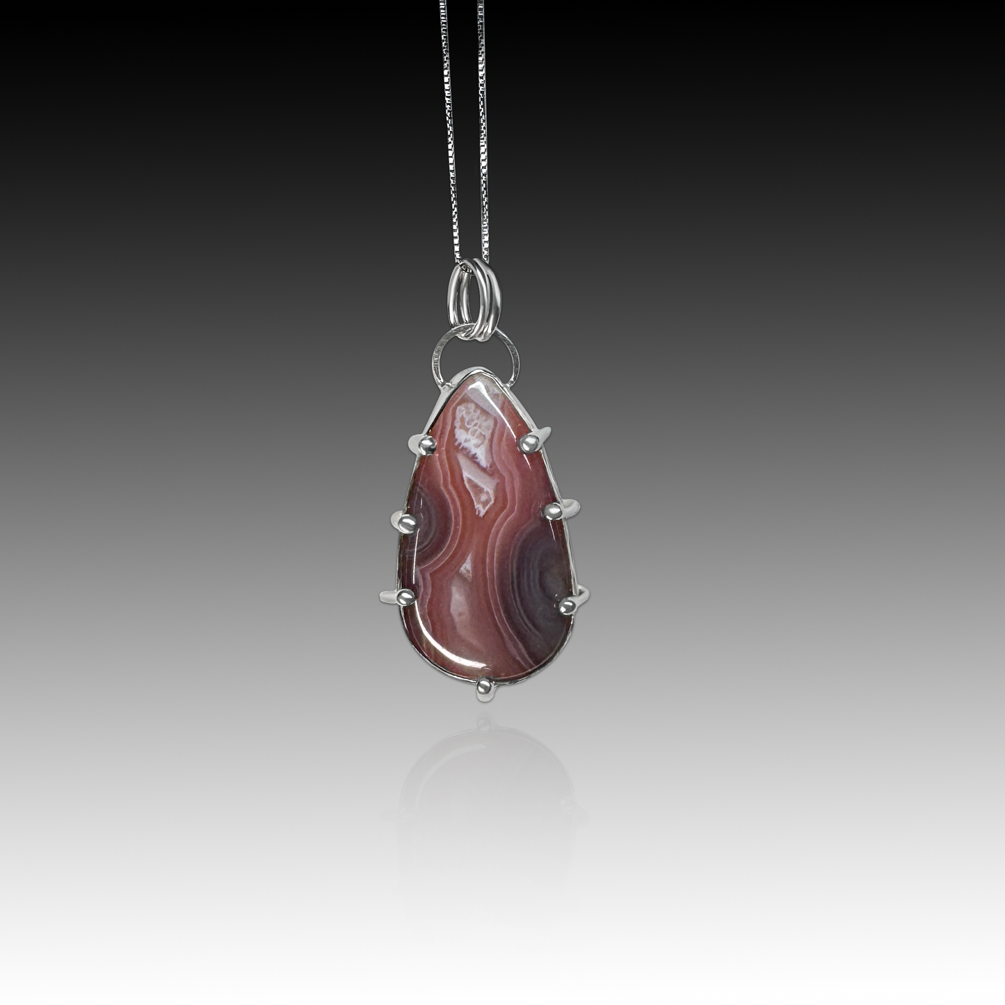 "Kyara" Agate & Sterling Silver Necklace