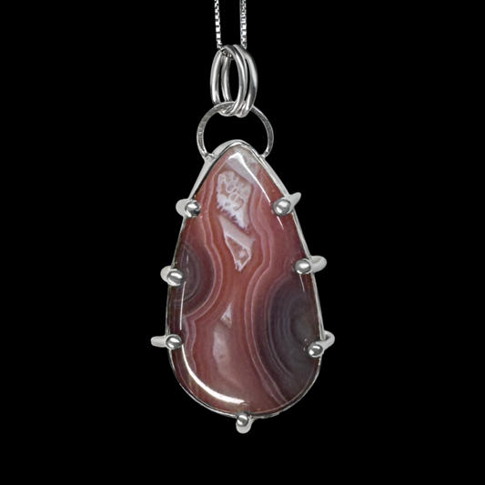 "Kyara" Agate & Sterling Silver Necklace