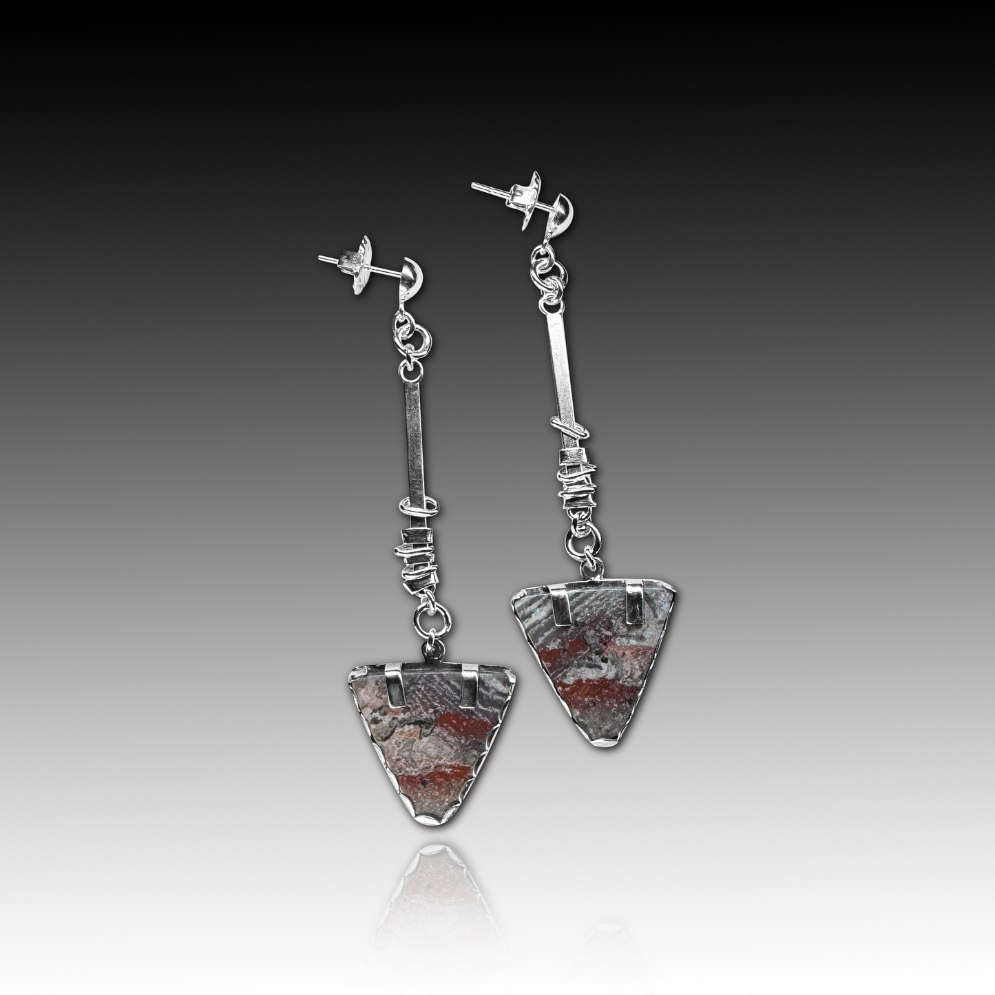 Lace Agate and Sterling Silver Earrings
