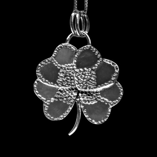 "Lucky" 4-Leaf Clover Sterling Silver Necklace