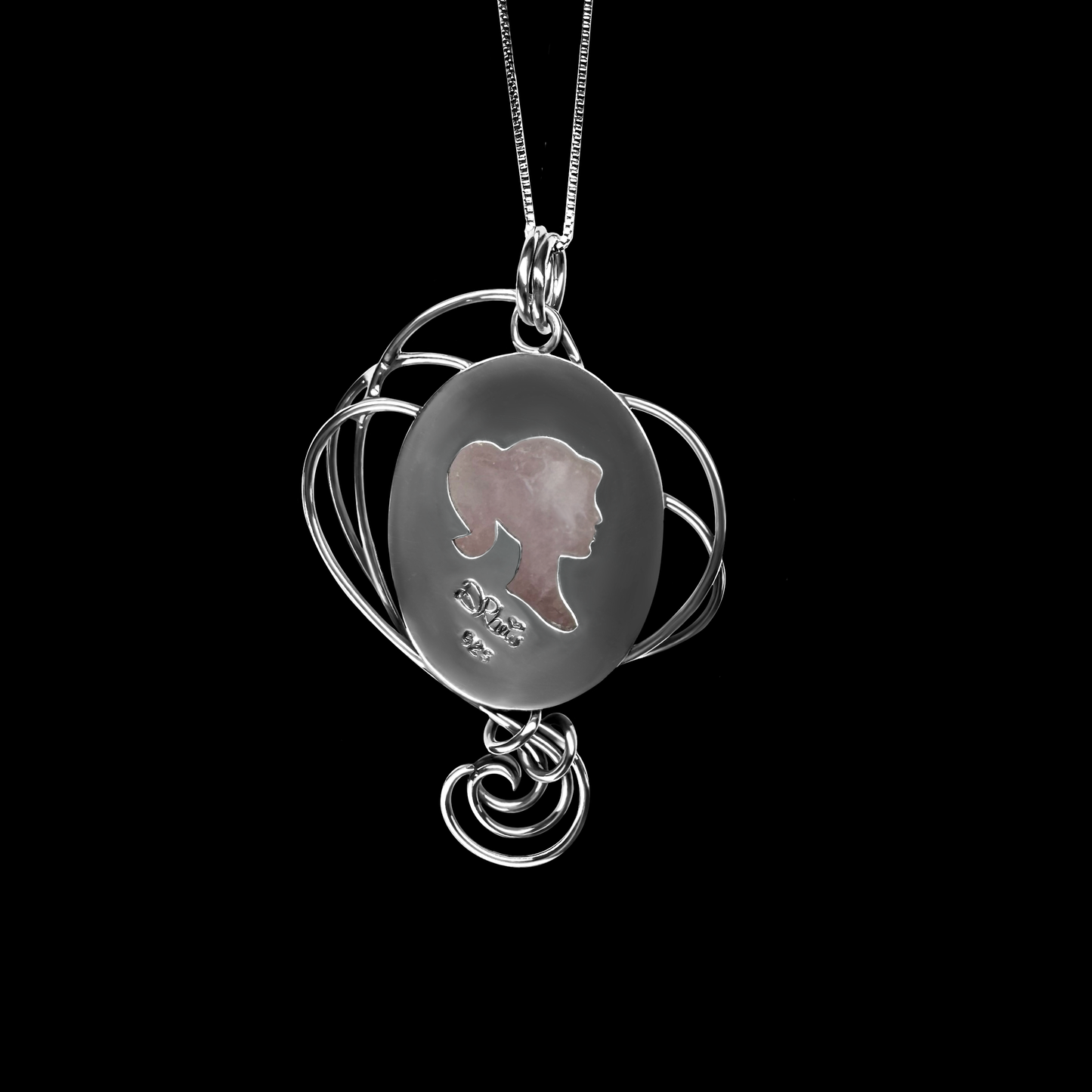 "Barbie" Rose Quartz & Sterling Silver Necklace