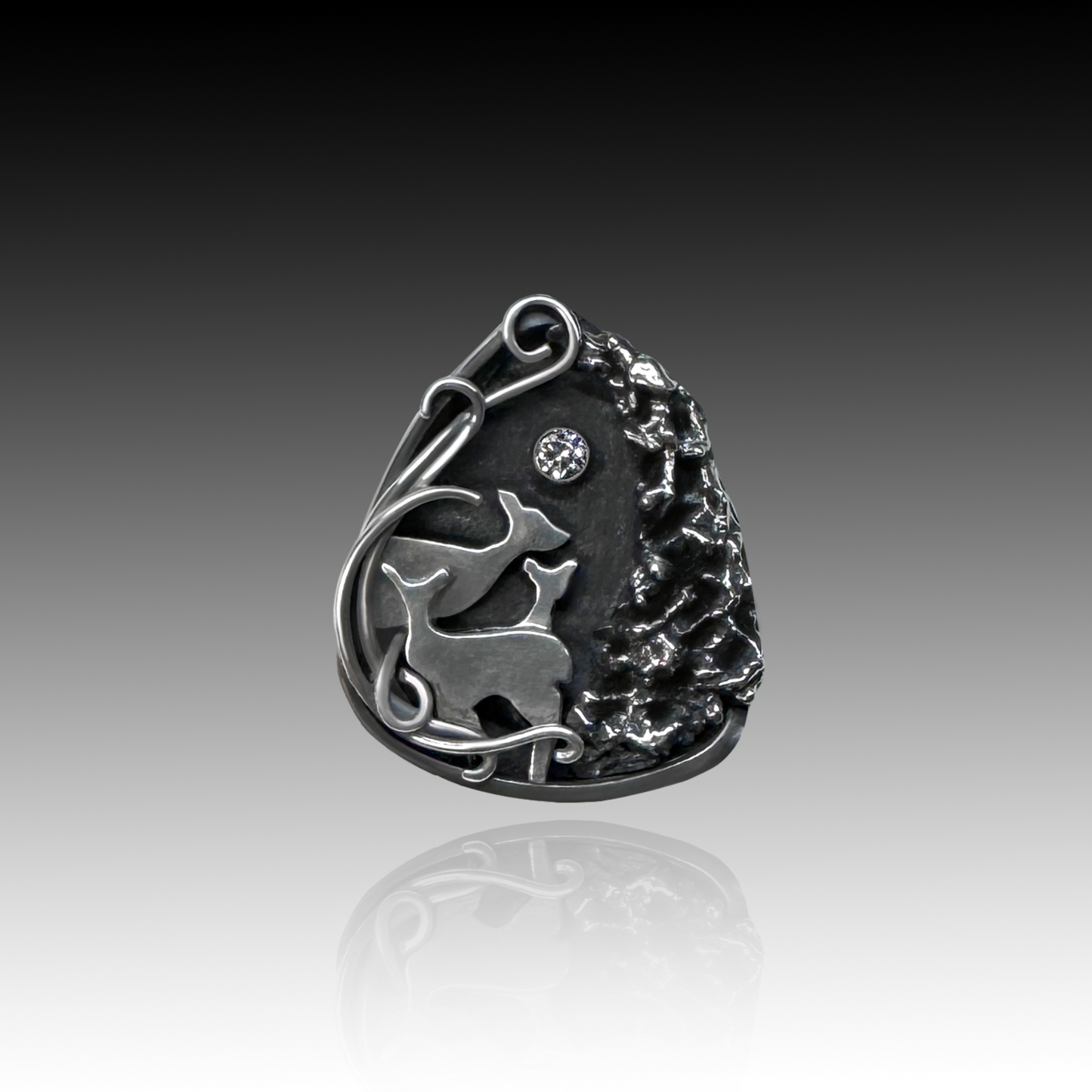 "Hartley" Cubic Zirconia & Sterling Silver DeerNecklace