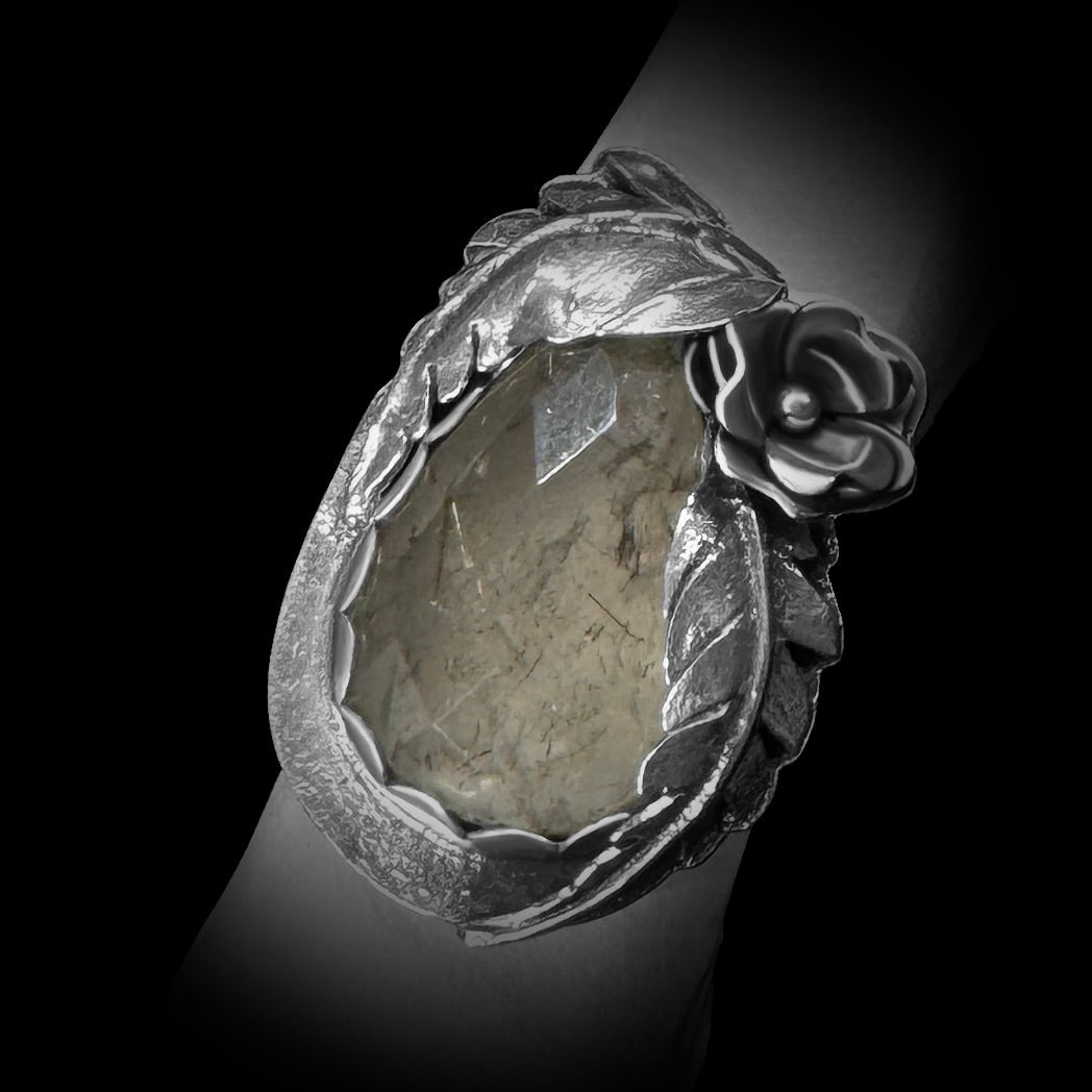 "Toshi" Rutilated Quartz and Sterling Silver Ring
