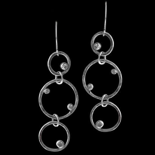 Cubic Zirconia and Sterling Silver Earrings