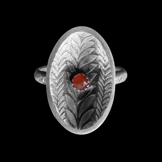 "Laurel" Carnelian and Sterling Silver Ring