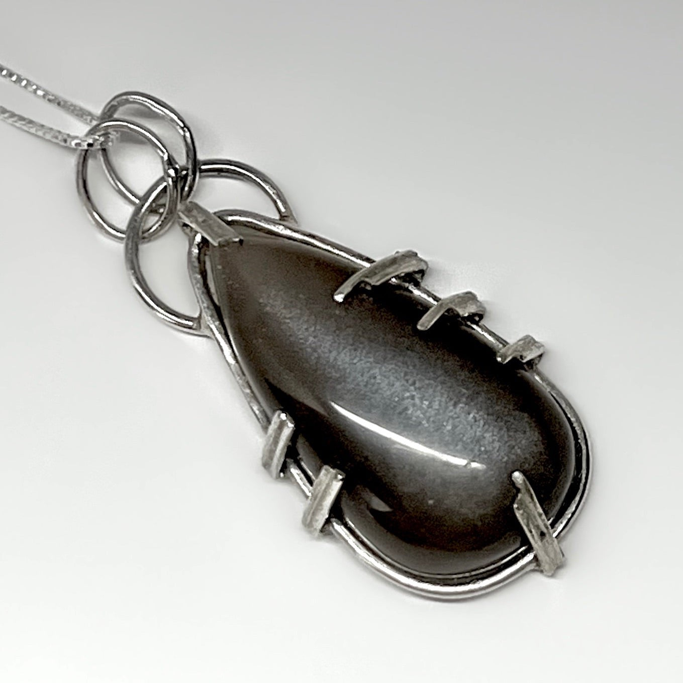 Grey Moonstone Sterling Silver Necklace