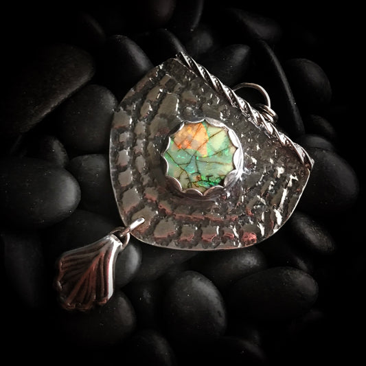 Grimoire - Lab Opal & Sterling Silver Necklace