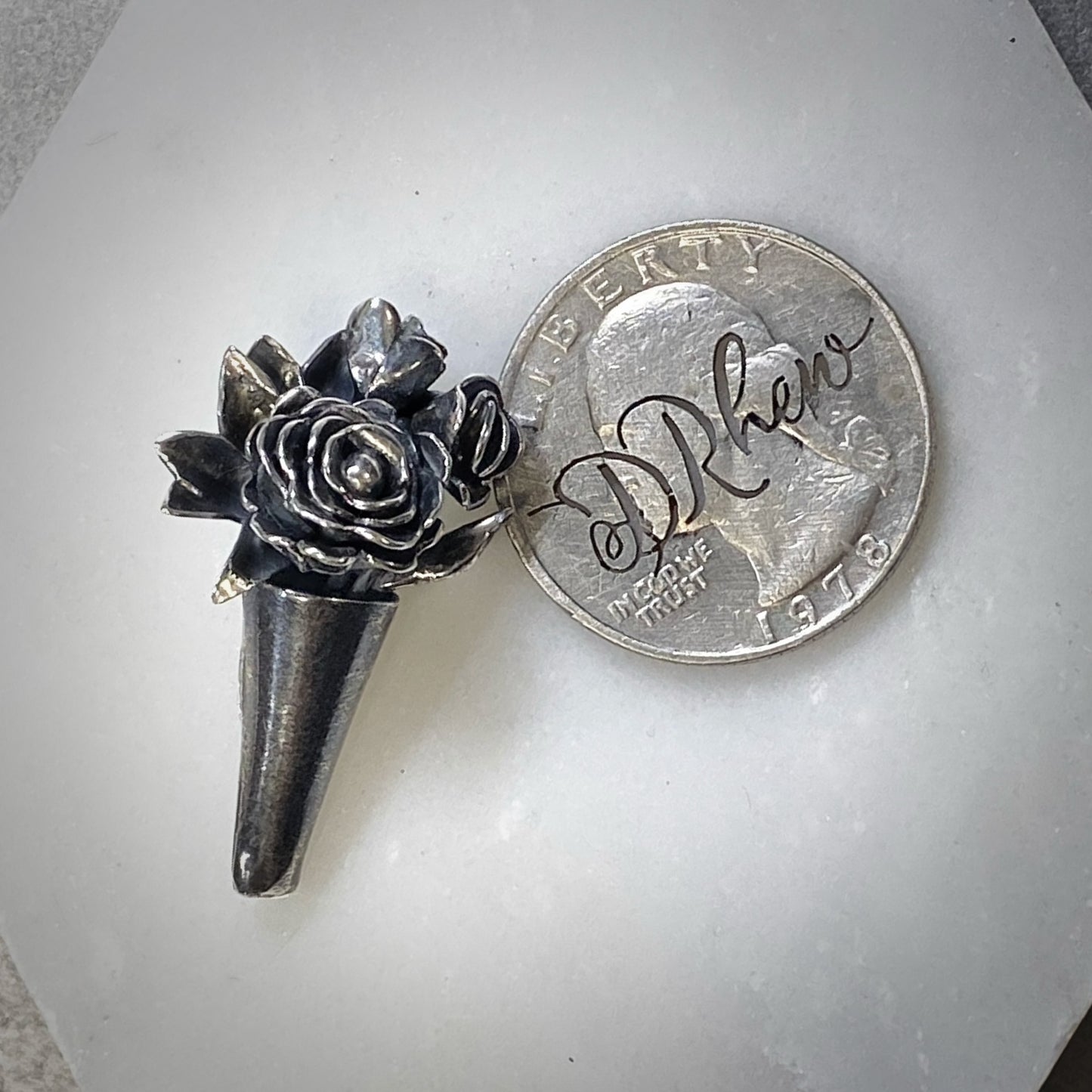 "Reina" Sterling Silver Bouquet Necklace