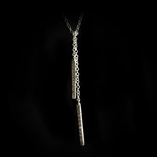 Barb - Sterling Silver Lariat Tied Necklace