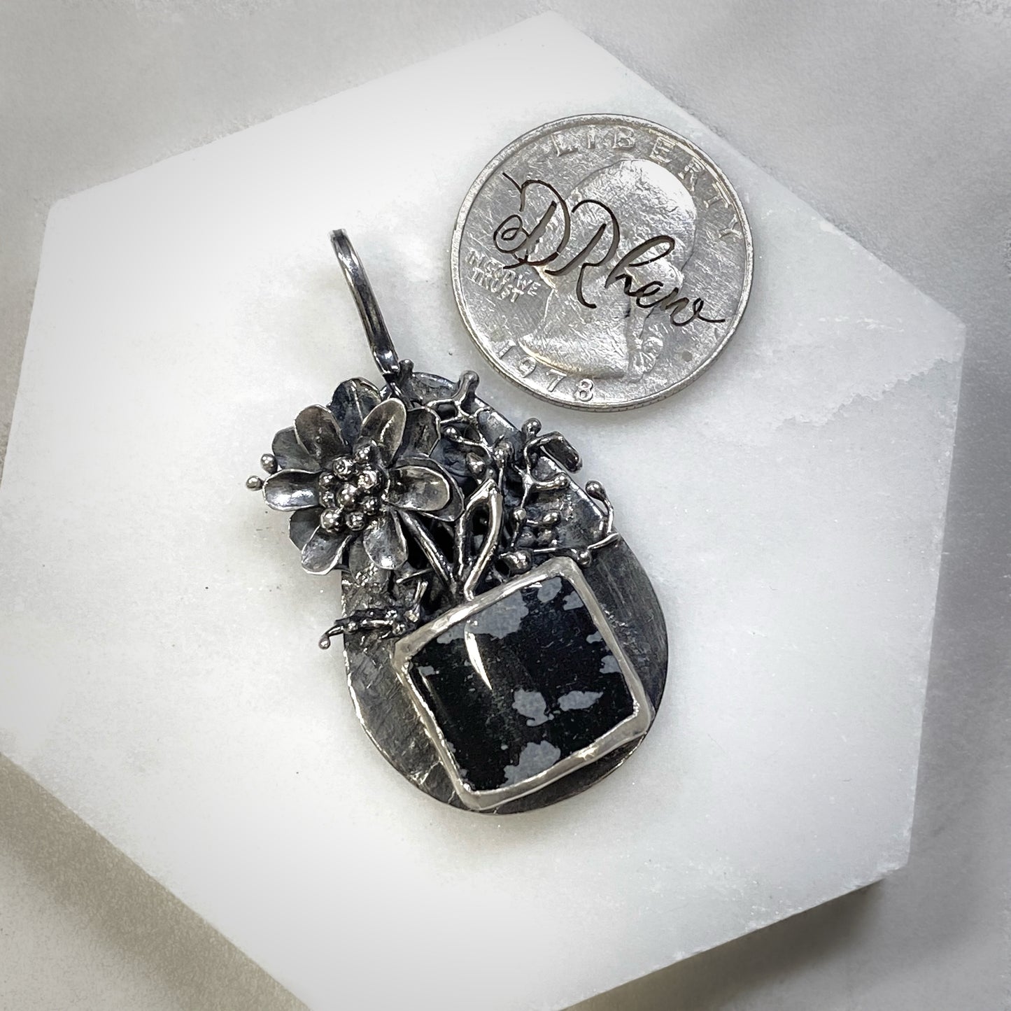 "Paige" Snowflake Jasper & Sterling Silver Necklace