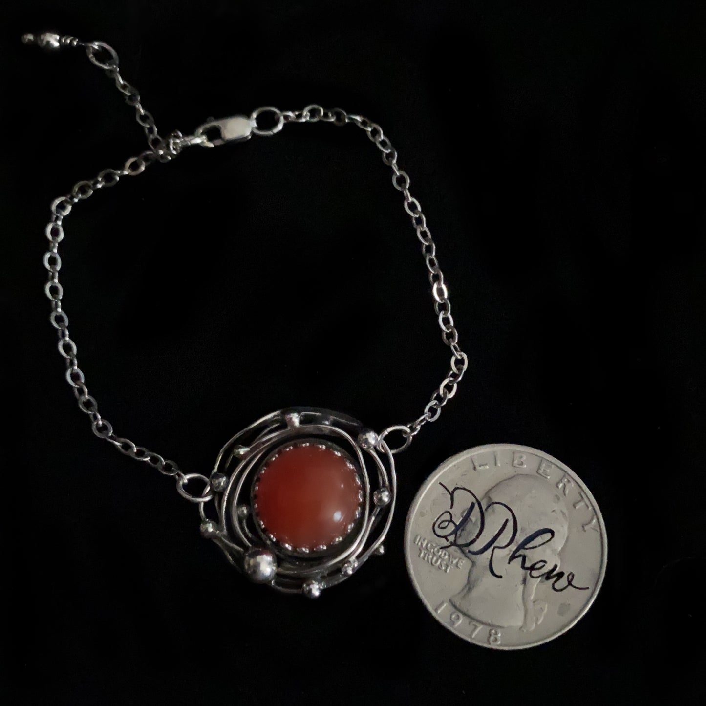 "Xu" Carnelian & Sterling Silver Bracelet