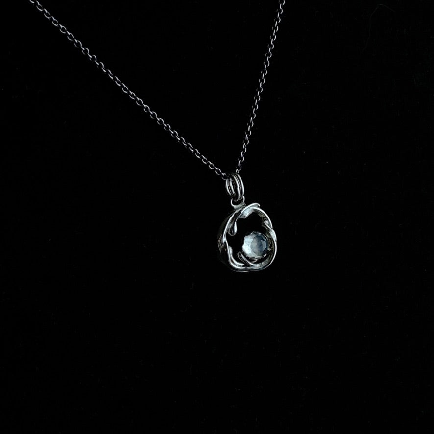 Eddy - Rainbow Moonstone & Sterling Silver Necklace