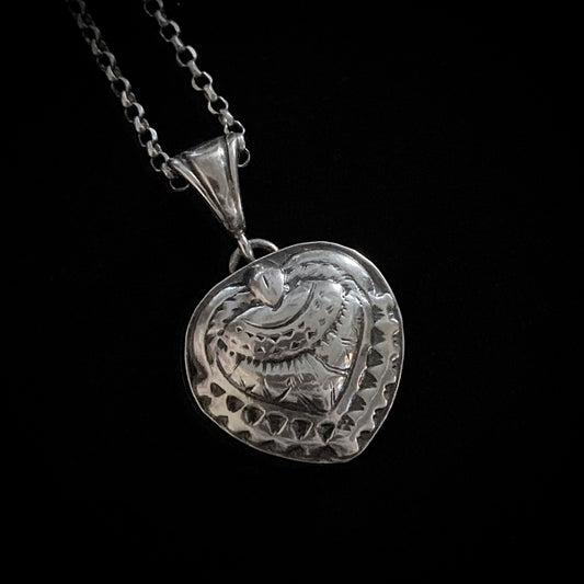 Besotted - Handmade Reclaimed Sterling Silver Heart Necklace