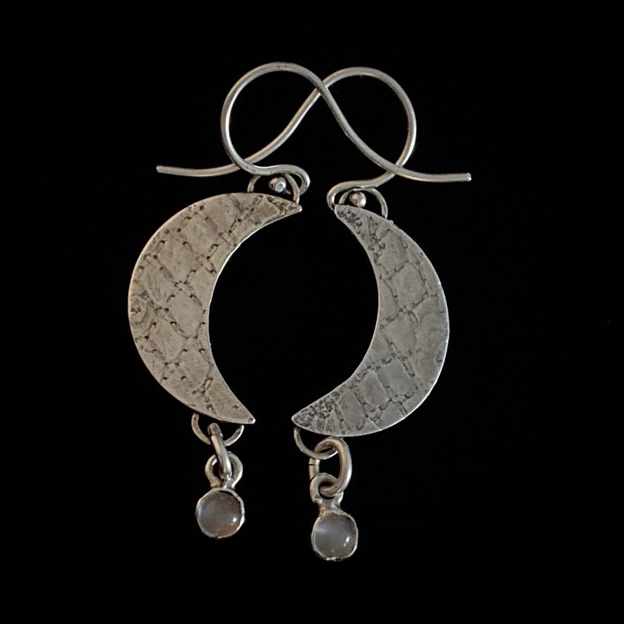 Handmade Moonstone & Sterling Silver Earrings