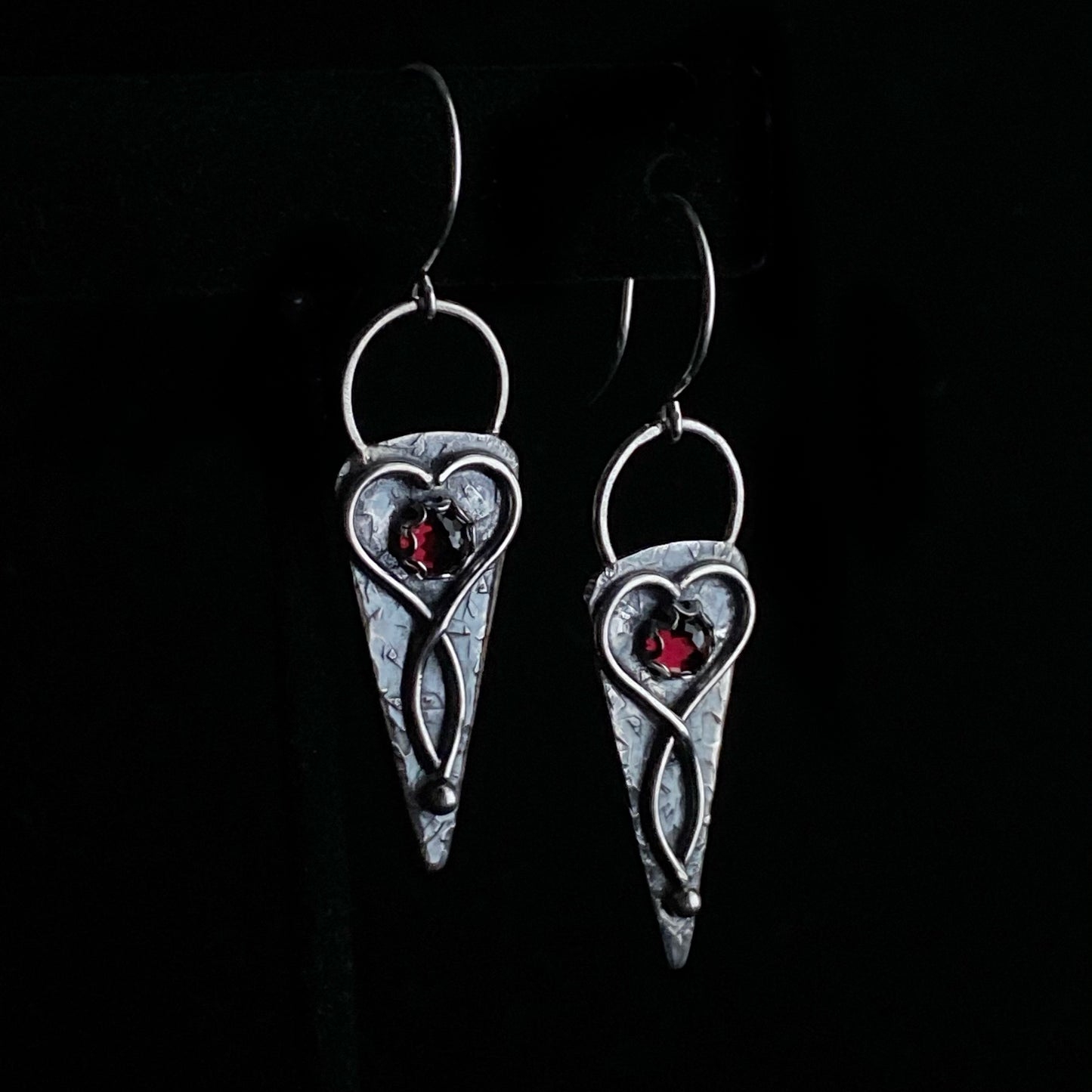 Garnet & Sterling Silver Earrings