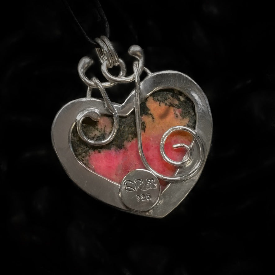 Kyla - Rhodonite & Sterling Silver Necklace