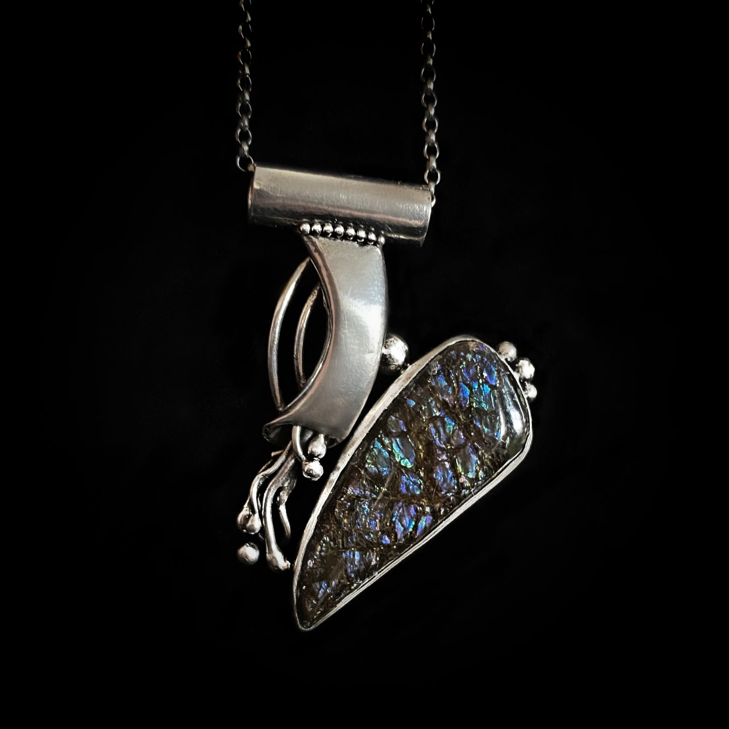 Quest - Ammolite & Sterling Silver Necklace