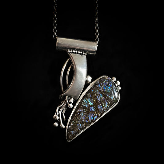 Quest - Ammolite & Sterling Silver Necklace