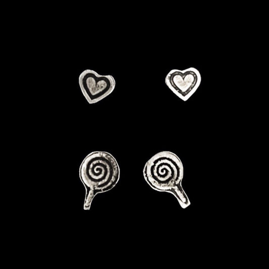 Double Sterling Silver Stud Earrings