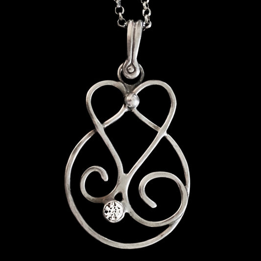 "Adia" Cubic Zirconia & Sterling Silver Necklace