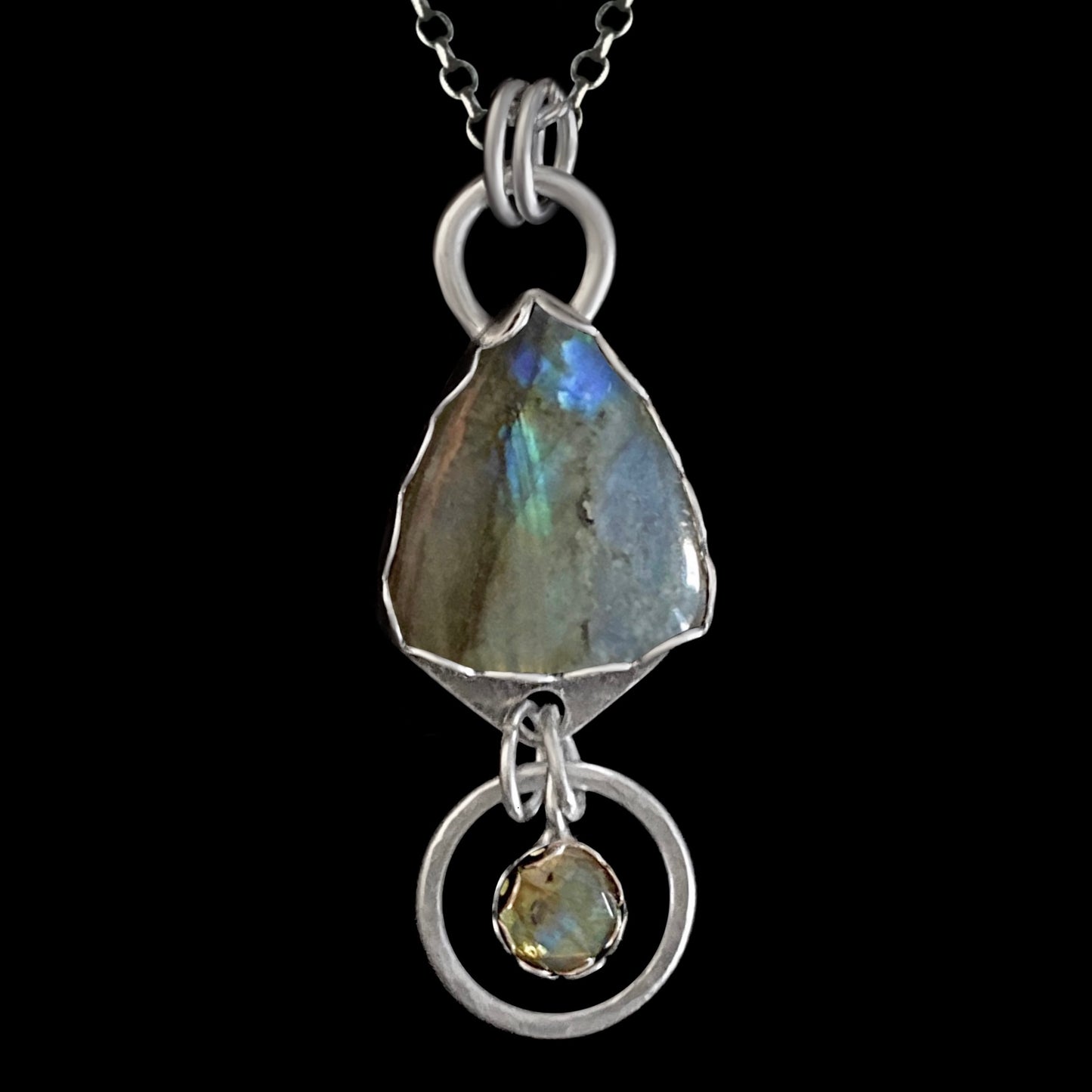 Geo - Labradorite and Sterling Silver Necklace