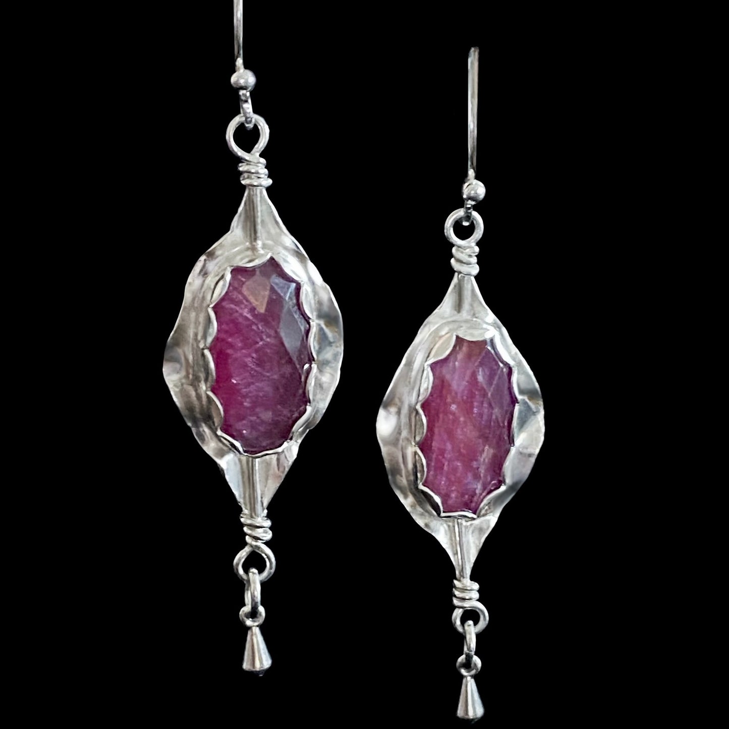 Genevieve - Ruby & Sterling Silver Earrings