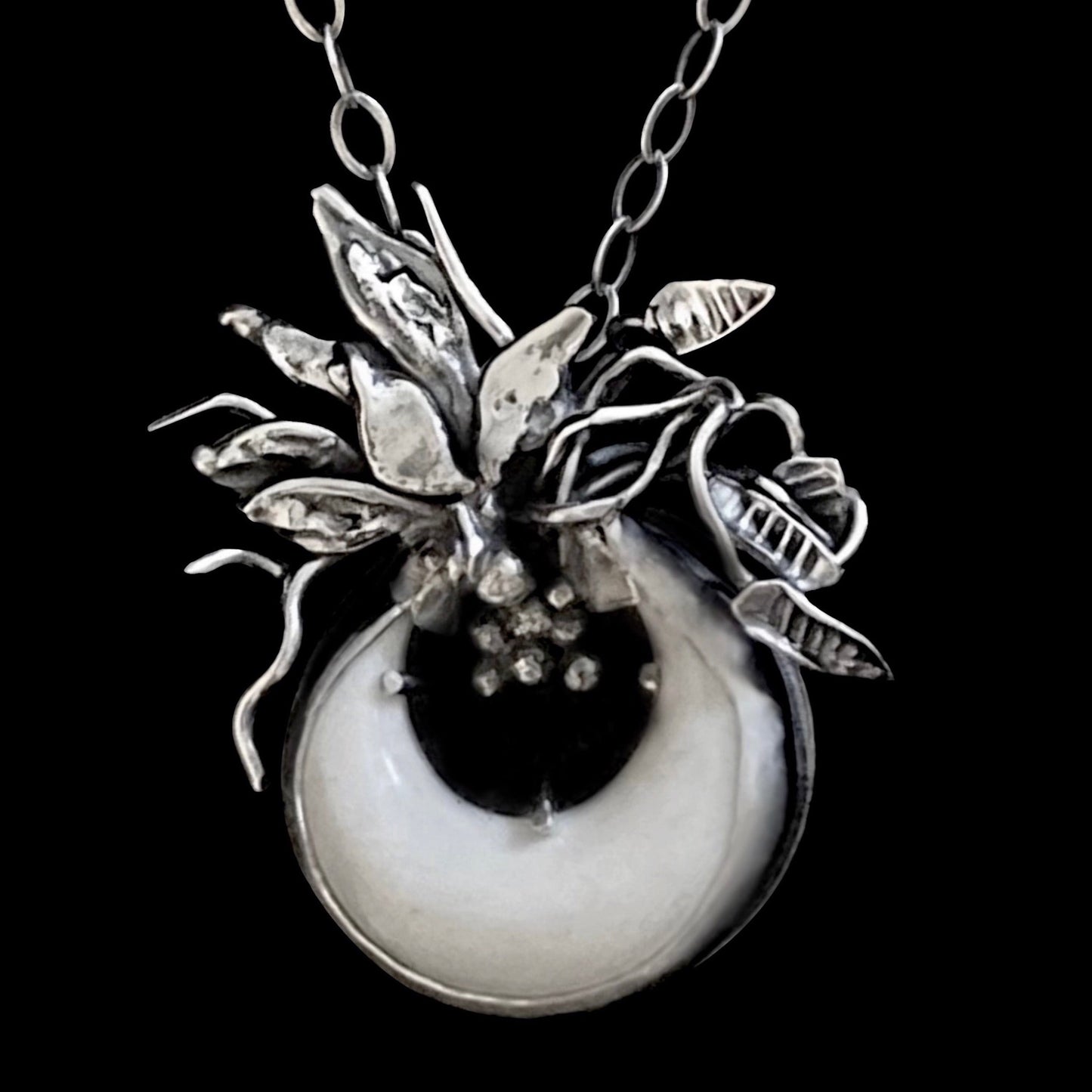"Nadine" Buffalo Horn & Sterling Silver Necklace