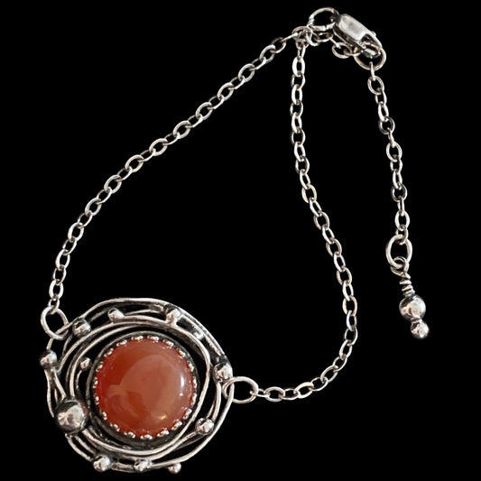 "Xu" Carnelian & Sterling Silver Bracelet