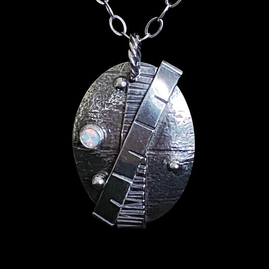 Milli- Synthetic Opal & Sterling Silver Necklace