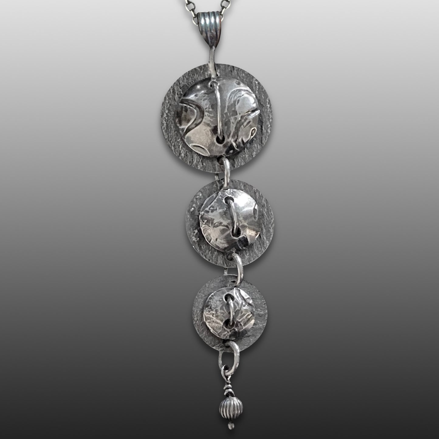 Buttons - Sterling Silver Button Necklace
