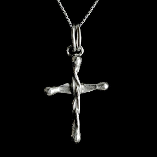 "Twisted Cross" Sterling Silver Necklace