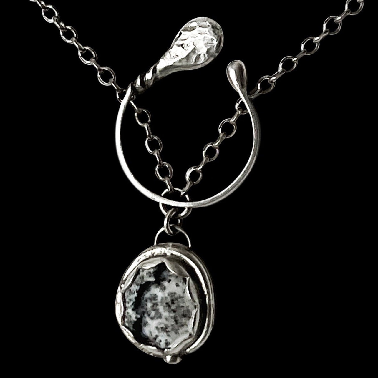 Peak - Dendritic Opal Sterling Silver Necklace