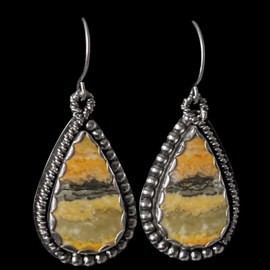 Bumblebee Jasper and Sterling Silver Earrings