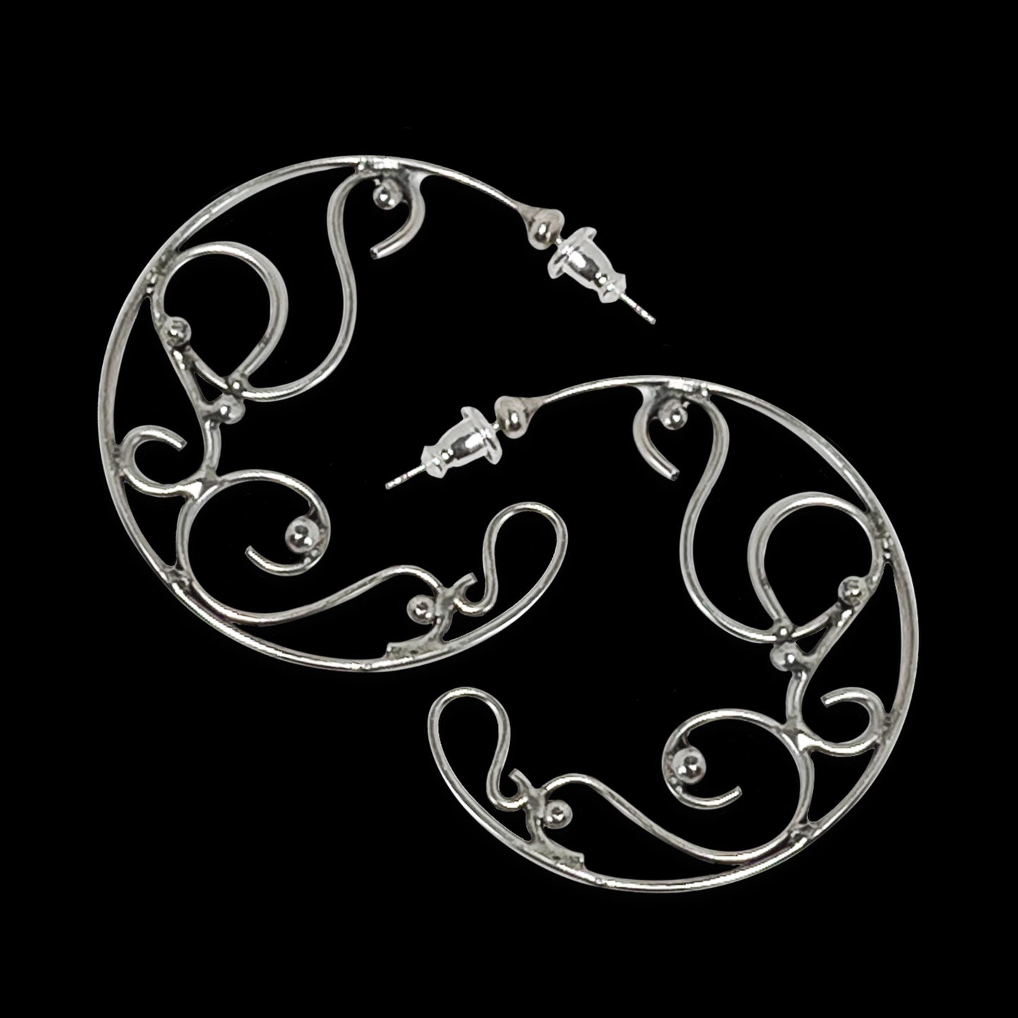 Scroll Swirl Hoop Earrings