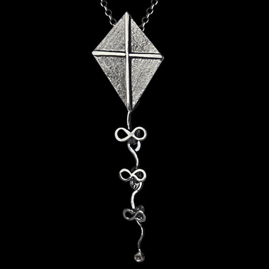 Kite Cubic Zirconia and Sterling Silver Necklace