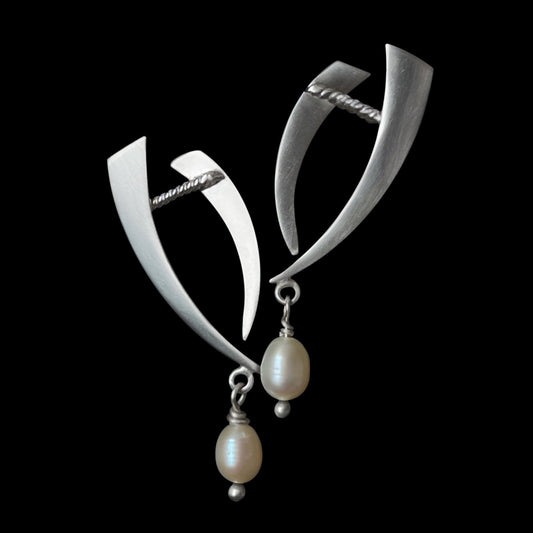 Freshwater Pearl & Sterling Silver Earrings