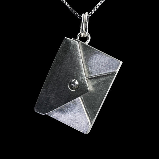 Send - Sterling Silver Envelope Locket Necklace