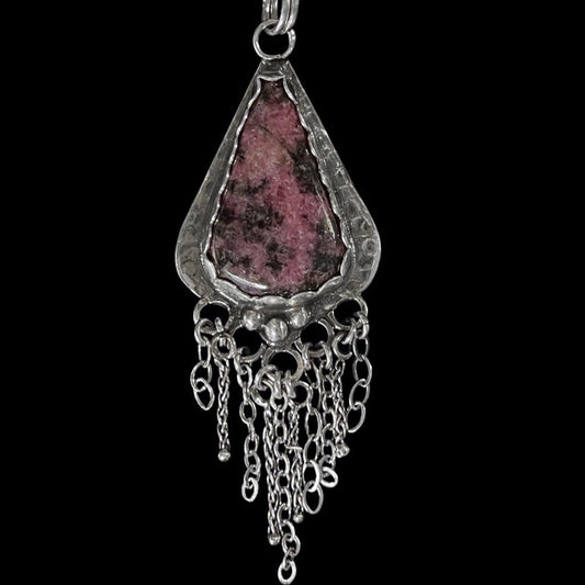 Stevie - Rhodonite Sterling Silver Necklace