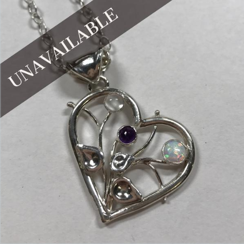 Custom Birthstone & Sterling Silver Necklace