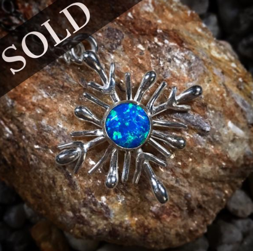 Mary Margaret - Blue Lab Opal & Sterling Silver Necklace